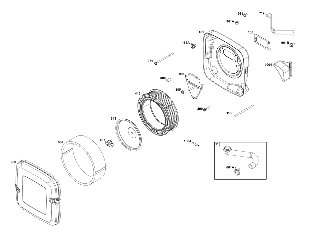 Air Cleaner Group Diagram and Parts List for 385777-0350-G1 200000 - 399999 Briggs and Stratton Engine